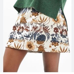 Topshop A-Line Floral Mini Skirt